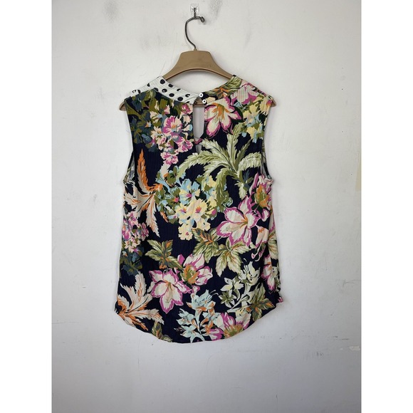 Soft Surroundings Women Shirt Small Floral Tropical Resort Beach Vacation Travel - Picture 3 of 8